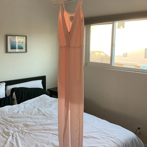Charles Henry Pink Sheer Maxi dress - Picture 2 of 7